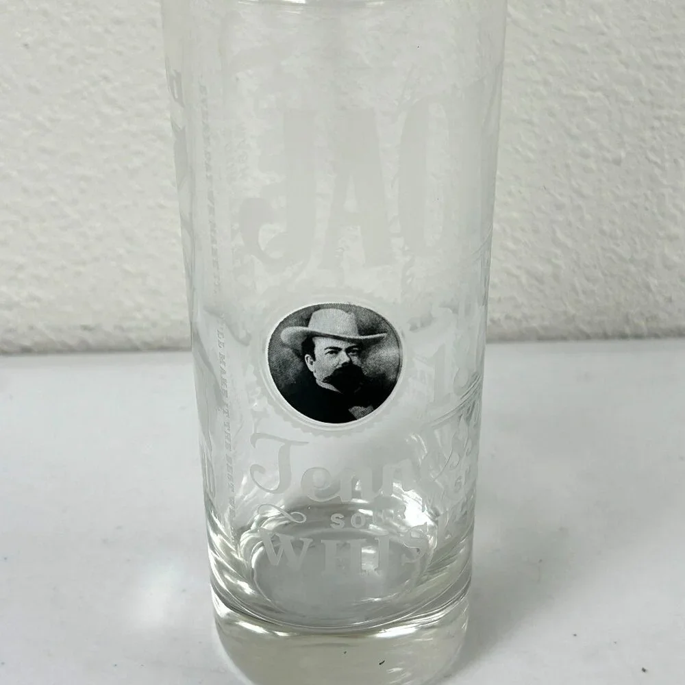 Jack Daniels High Ball Glass Tennessee Whiskey Tall Silver Rim Sour Mash - Picture 2 of 10